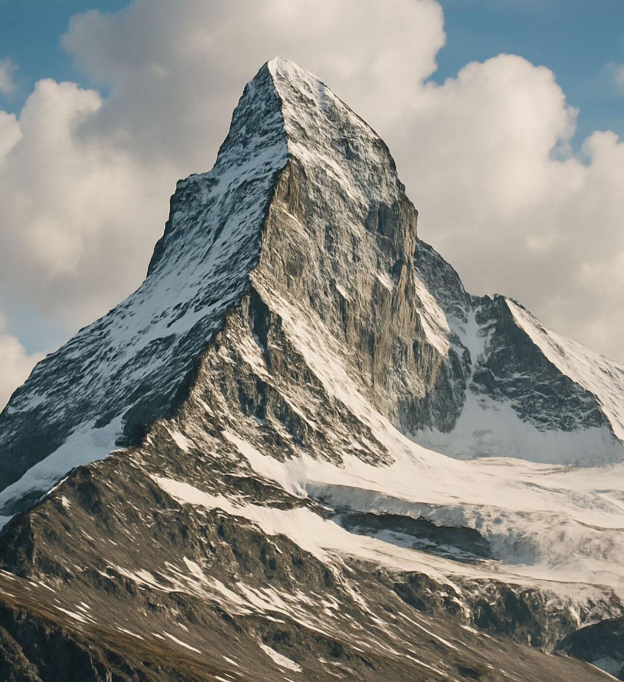 SPS Logo Schneebedeckter Berggipfel im Sonnenlicht – symbolisiert den klaren, strukturierten Weg von Swiss Process Solutions zur Prozessautomatisierung.